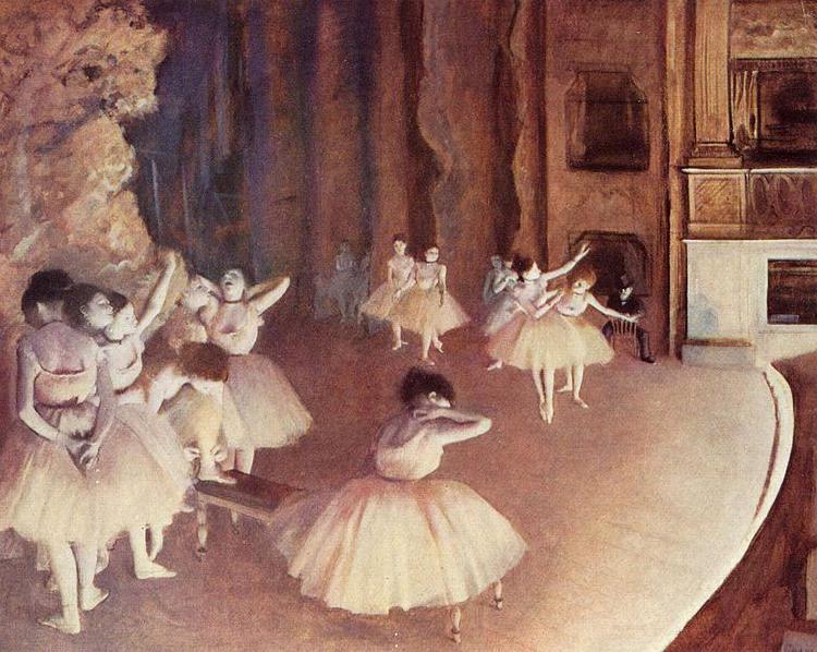 Edgar Degas Generalprobe des Balletts auf der Buhne oil painting image
